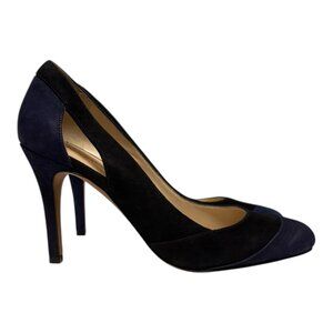 Nine West Navy & Black Faux-Suede Heels (7.5)